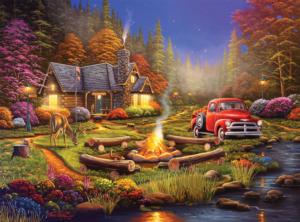 The Woodsmen Camping Jigsaw Puzzle By Buffalo Games