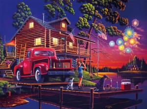 Classic Summer Night Fourth of July Jigsaw Puzzle By Buffalo Games