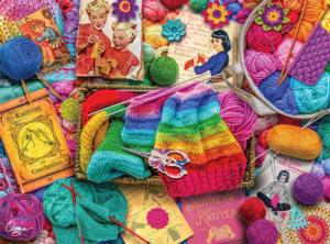 Vintage Knitting Rainbow & Gradient Jigsaw Puzzle By Buffalo Games