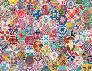 Crazy Quilts Pattern & Geometric Jigsaw Puzzle By Springbok