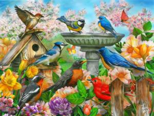 Bird Bath Flower & Garden Jigsaw Puzzle By Springbok