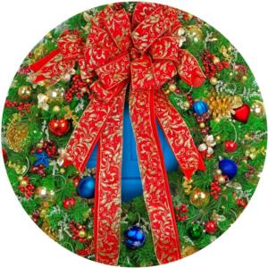 Holiday Wreath Christmas Round Jigsaw Puzzle By Springbok