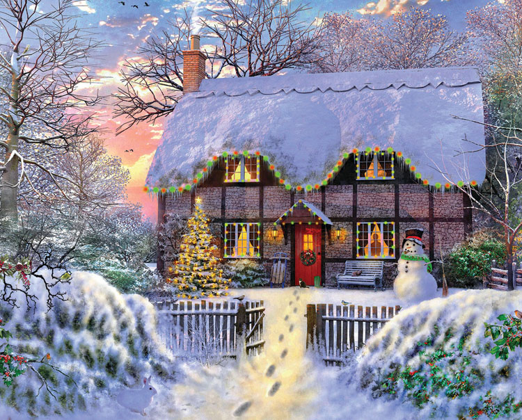 Yuletide Cottage Cabin & Cottage Jigsaw Puzzle By Springbok