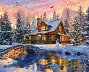Rocky Mountain Christmas Around the House Jigsaw Puzzle By Springbok