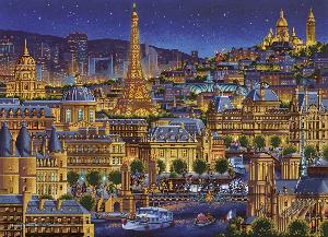 Paris City Of Lights Folk Art Jigsaw Puzzle By Dowdle Folk Art