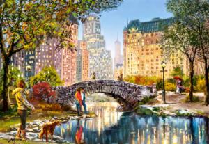 Evening Walk Through Central Park Lakes & Rivers Jigsaw Puzzle By Castorland