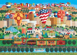 Home Country  - Albuquerque Express Folk Art Jigsaw Puzzle By RoseArt