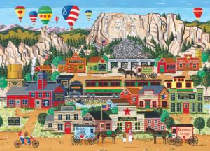 Home Country  - Mount Rushmore Folk Art Jigsaw Puzzle By RoseArt