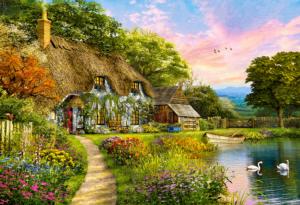 Countryside Cottage Sunrise & Sunset Jigsaw Puzzle By Castorland