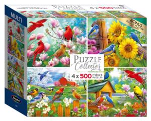 Puzzle Collector - 4 In1 - Songbirds Flower & Garden Multi-Pack By RoseArt