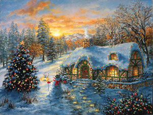 Christmas Cottage Cabin & Cottage Jigsaw Puzzle By SunsOut