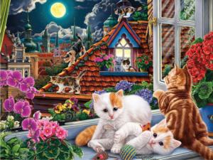 Harmony - Kittens in the Moonlight Cats Jigsaw Puzzle By Ceaco