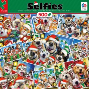 All The Dogs & Cats Selfie Christmas Jigsaw Puzzle By Ceaco