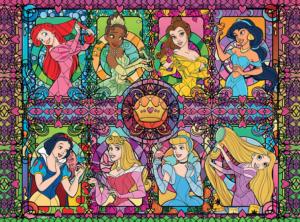 Silver: Stained Glass Princess - Scratch and Dent Disney Princess Jigsaw Puzzle By Buffalo Games