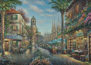 Spanish Cafe Landscape Jigsaw Puzzle By Ceaco