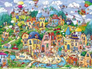 Happytown Humor Triangular Puzzle Box By Heye