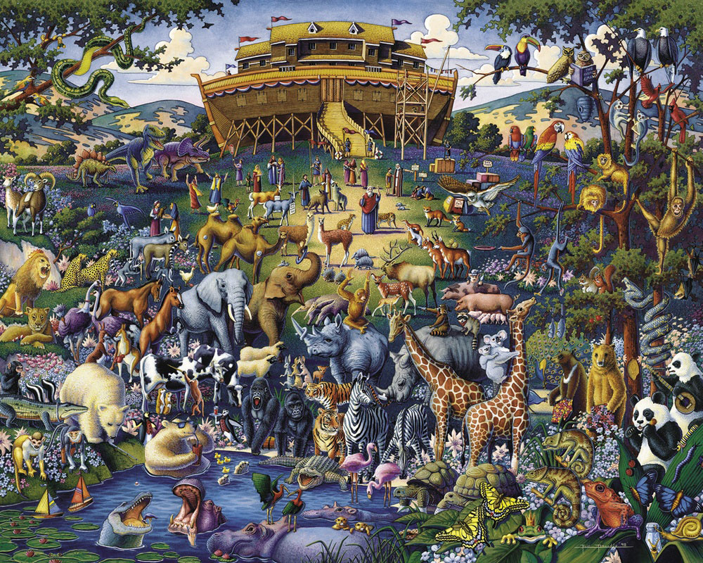 Noah's Ark Folk Art Jigsaw Puzzle By Dowdle Folk Art