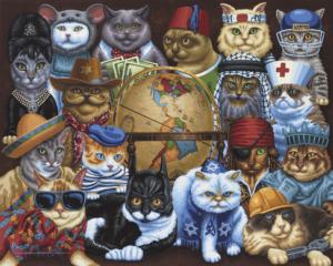 Cats Around The World Folk Art Jigsaw Puzzle By Dowdle Folk Art
