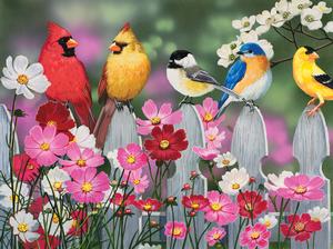 Songbirds and Cosmos Flower & Garden Jigsaw Puzzle By SunsOut