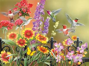 Hummingbirds at the Gate Flower & Garden Jigsaw Puzzle By SunsOut