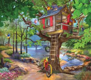 River Tree House Bicycle Large Piece By SunsOut