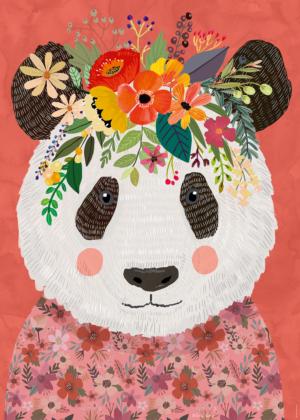 Cuddly Panda, Floral Friends Animals Jigsaw Puzzle By Heye