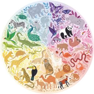 Animals Rainbow & Gradient Round Jigsaw Puzzle By Ravensburger