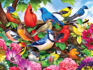 Friendly Birds Flower & Garden Jigsaw Puzzle By RoseArt