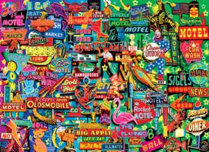 Retro Neon Signs Collage Jigsaw Puzzle By Kodak