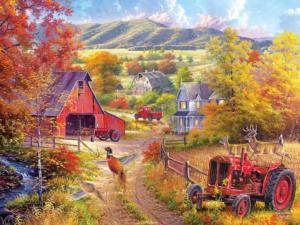 Down the Country Road Fall Jigsaw Puzzle By RoseArt