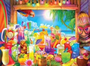 Tiki Bar Paradise Beach & Ocean Jigsaw Puzzle By RoseArt