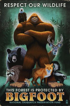 Respect Our Wildlife, Bigfoot National Parks Jigsaw Puzzle By Lantern Press