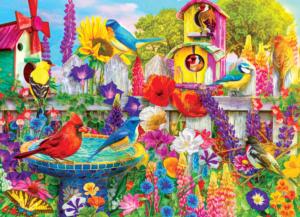 Bird Bath Garden Flower & Garden Jigsaw Puzzle By RoseArt