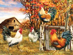 Rooster Farm Fall Large Piece By SunsOut