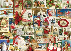 Vintage Christmas Cards Collage Impossible Puzzle By Eurographics