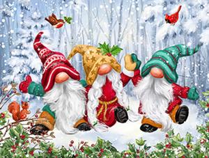 Three Winter Gnomes Christmas Large Piece By SunsOut
