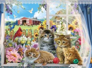 Kittens in the Window Around the House Jigsaw Puzzle By SunsOut
