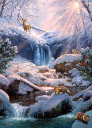 Mystic Falls in Winter Forest Jigsaw Puzzle By Cobble Hill