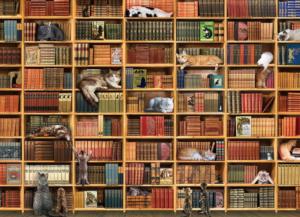 The Cat Library Books & Reading Jigsaw Puzzle By Cobble Hill