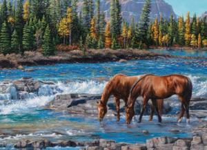 On the Rocks (horses) Lakes & Rivers Jigsaw Puzzle By Cobble Hill