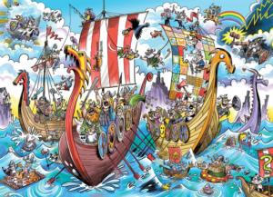 DoodleTown: Viking Voyage Cartoon Jigsaw Puzzle By Cobble Hill