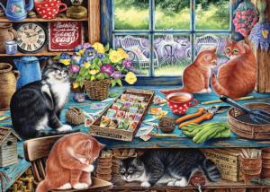 Garden Shed Cats Flower & Garden Children's Puzzles By Cobble Hill