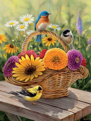 Bluebird and Bouquet Flower & Garden Tray Puzzle By Cobble Hill