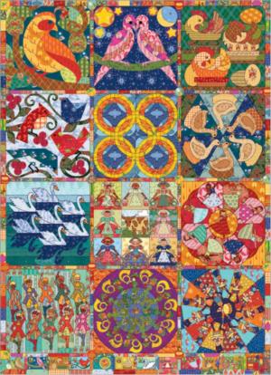 Twelve Days of Christmas Quilt Christmas Jigsaw Puzzle By Cobble Hill