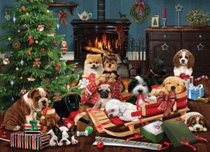 Christmas Puppies Christmas Jigsaw Puzzle By Cobble Hill