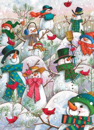 Hill of a Lot of Snowmen Winter Jigsaw Puzzle By Cobble Hill