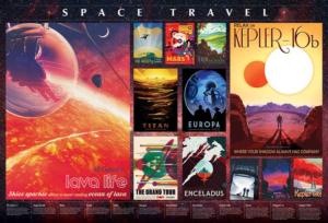 Space Travel Posters Collage Jigsaw Puzzle By Cobble Hill