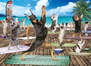 Yoga Spa Dogs Large Piece By Eurographics