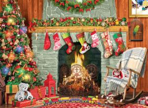 Christmas by the Fireplace (Small Box) Around the House Large Piece By Eurographics