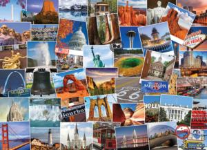 Globetrotter USA Collage Impossible Puzzle By Eurographics